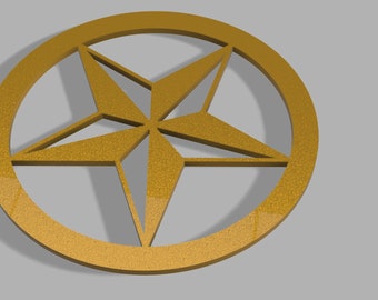 nautical star .dxf for cnc laser, plasma, router.