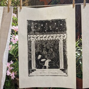 Odyssey Book 23 Linocut Print size A2