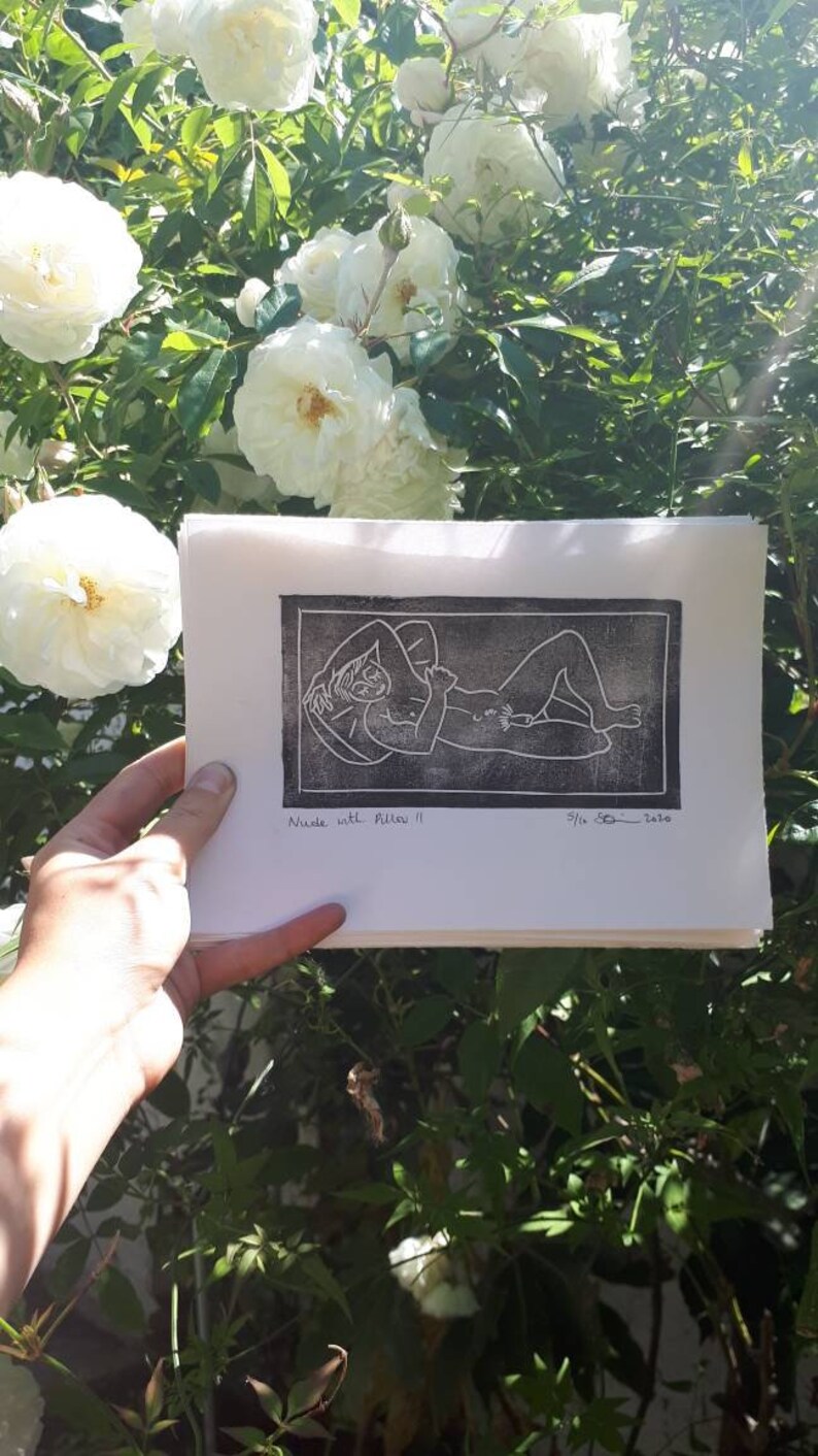 Individual or Diptych Male and Female Nudes Linocut