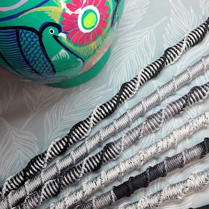 Dreadlock Black + Silver Hair Wrap Accessories Pony-tail Hair Tie, Spiral Locks