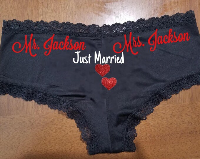 Sexy Personalized Lace “Sexy Just Married” Panties/FAST SHIPPING/Weddings/Anniversaries/Birthdays