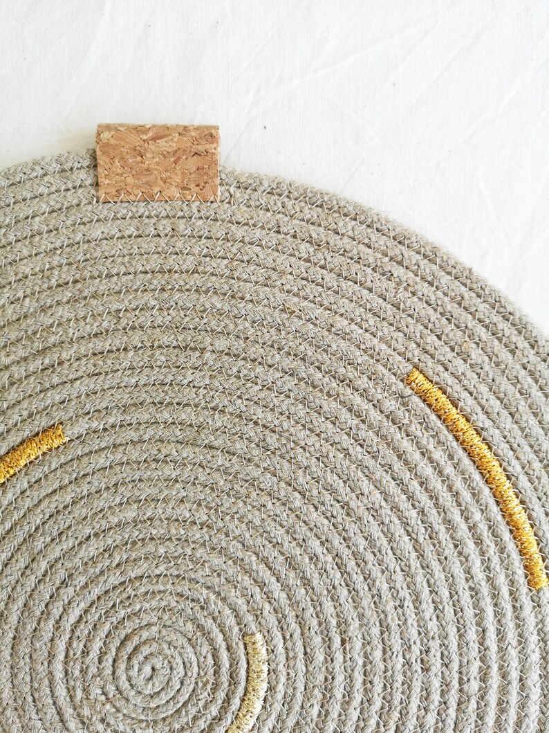 Metallic Hemp Rope Placemats set of Four Etsy