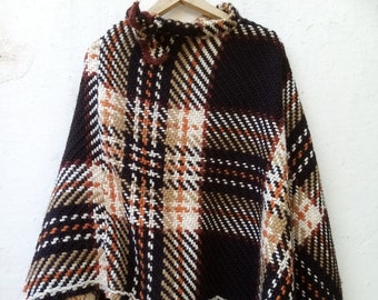 Vintage Cape poncho jacket coat hippie hipster boho 70s