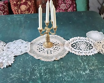 Chemin de table napperon fait main vintage shabby romantique Unikat style campagnard