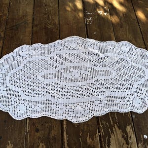 Deckchen handgemacht doily Tischläufer Tischdeco Tischläufer Vintage shabbychic Romantik boho country living häckeldecke italy