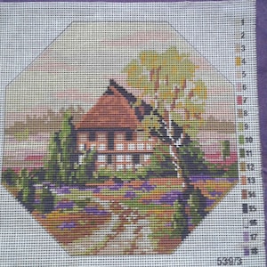 needelpoint panel gobelin tapestry canvas vintage