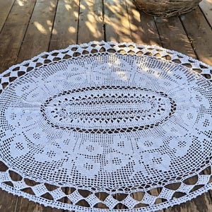 Deckchen handgemacht doily Tischläufer Tischdeco Tischläufer Vintage shabbychic Romantik boho country living häckeldecke
