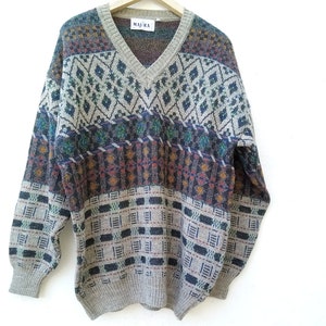 Grandpa sweater vintage pullover knitwear 80s Grunge