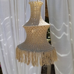 Crochet lampshade pendant lamp boho urban jungle ibizastyle