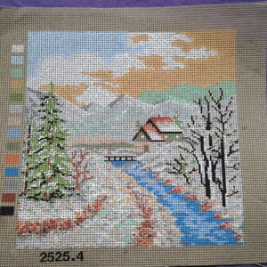 Needlepoint panel gobelin tapestry canvas vintage