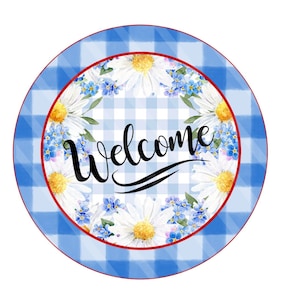 Welcome Daisy Wreath Sign, Signs for Wreaths, Wreath Enhancement