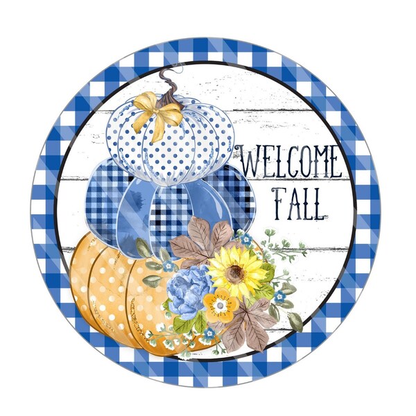 Blue Fall Wreath - Etsy