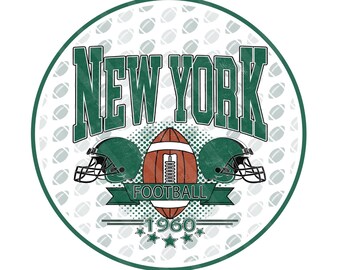 New York Football Green Team Round Wreath Sign