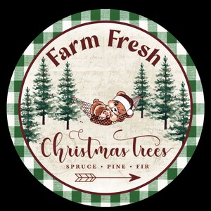 Christmas Trees, Farm Fresh Christmas Trees Wreath Sign, Signs for Wreaths, Wreath Enhancement, Wreath Embellishment