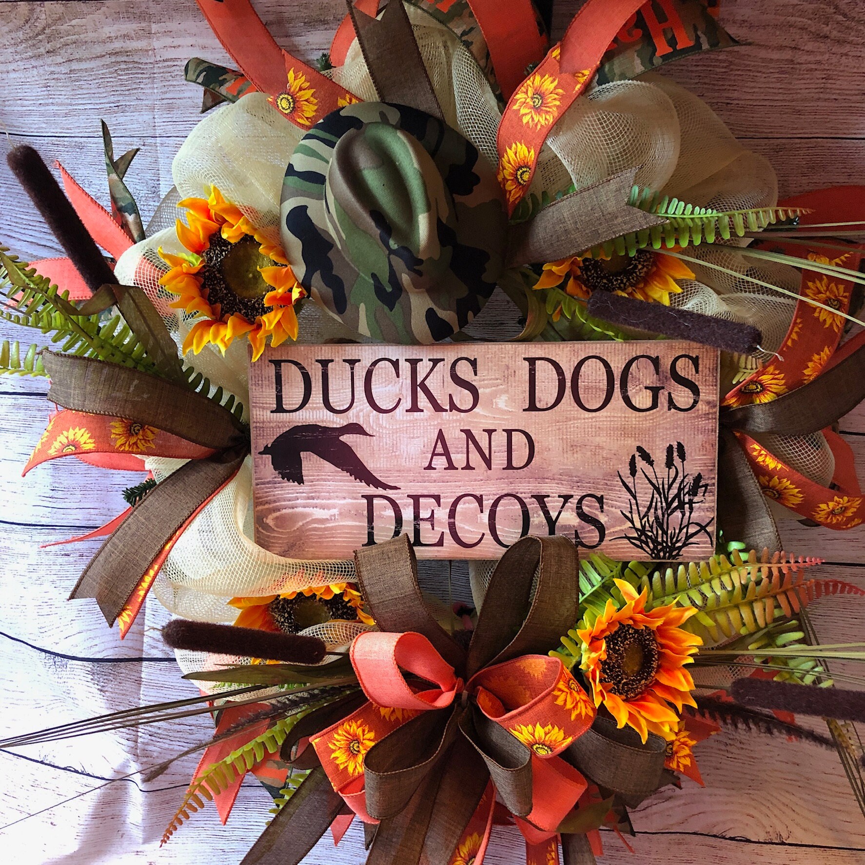 Ducks Dogs and Decoys Wreath Ducks Decoys Front Porch Etsy