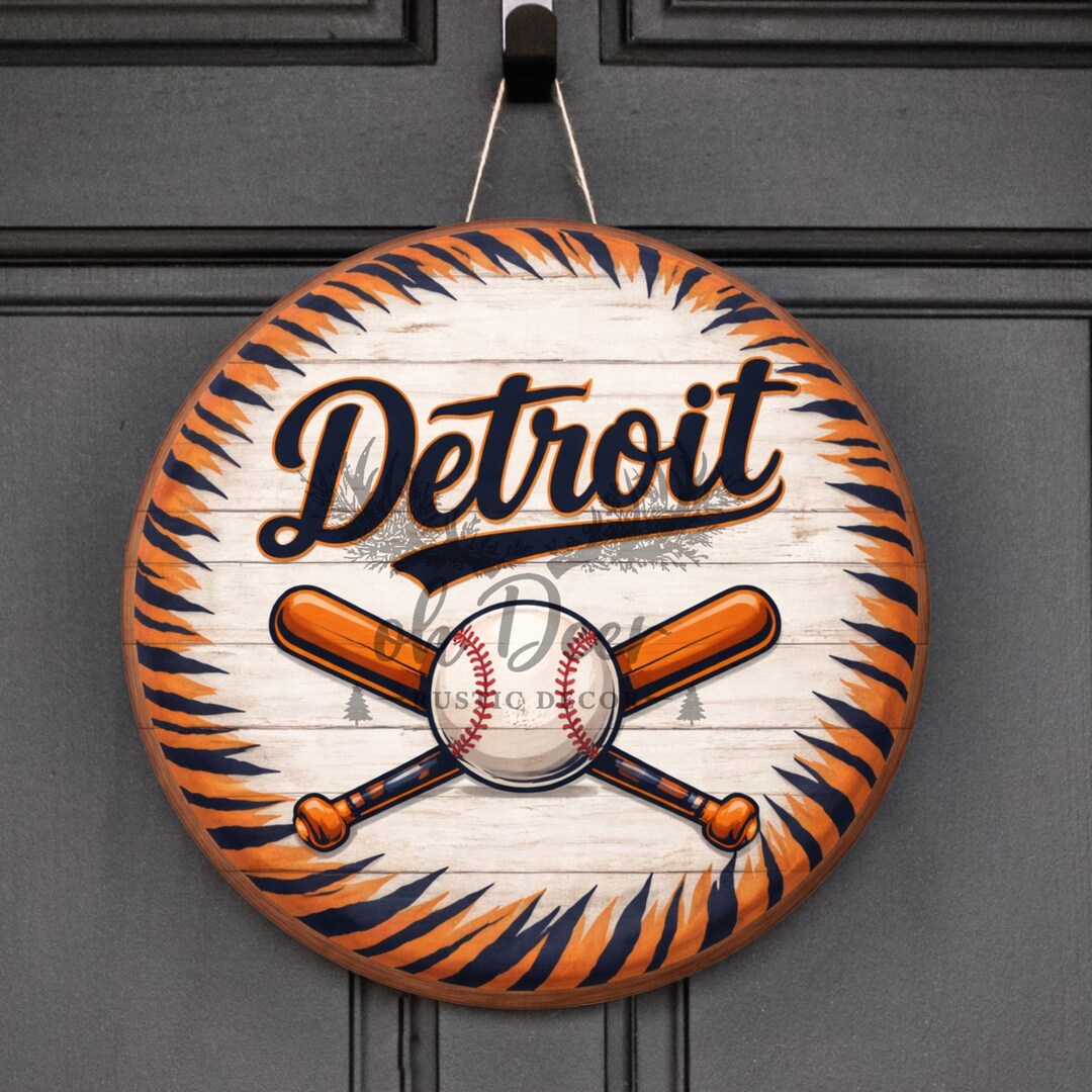 Detroit Baseball Wreath Sign | Aluminum Wreath Attachment | Detroit ...