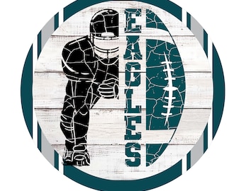 Wreath Sign, Eagles Football, Handmade NFL Inspired Home Decor, Wreath Accessory, Ohdeerrusticdecor