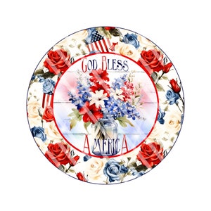 God Bless America Patriotic Wreath Sign, Signs for Wreaths, Wreath Enhancement, Metal Wreath Sign
