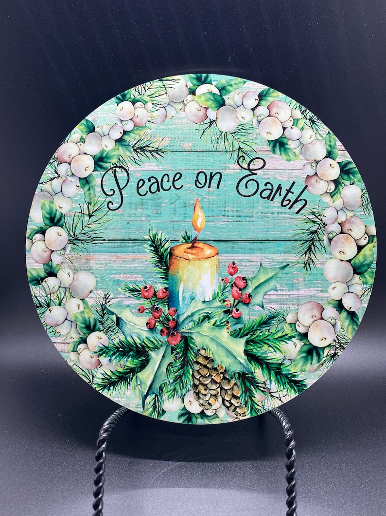 Peace on Earth Christmas Wreath Sign Signs for Wreaths - Etsy