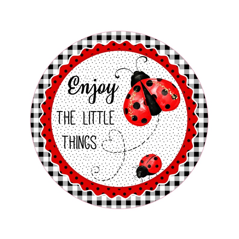 Wreath Sign, Enjoy the Little Things, Spring Wreath Decoration