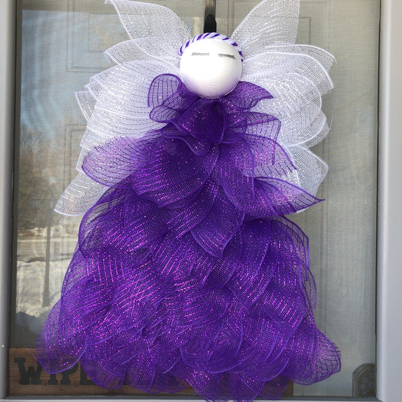 Purple Christmas Angel Door hanger Christmas Decor Angel  Etsy
