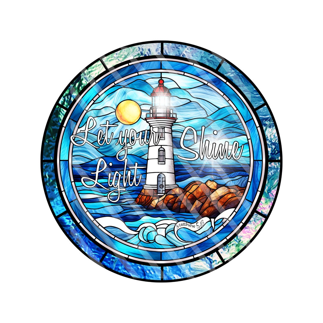Let Your Light Shine Lighthouse Decor | Matthew 5:16 Christian Round ...