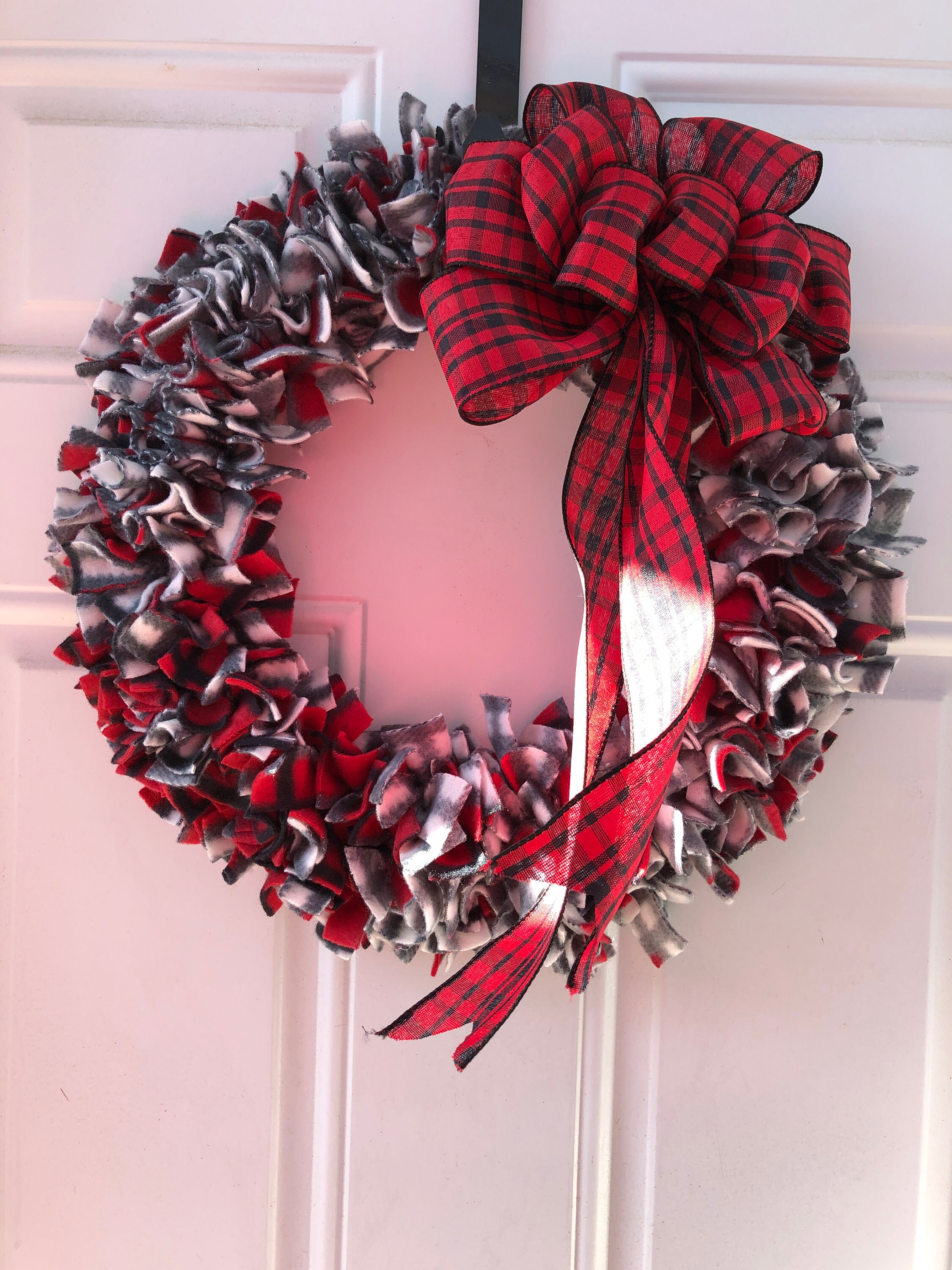 Red And Black Winter Wreath Rustic Wreath