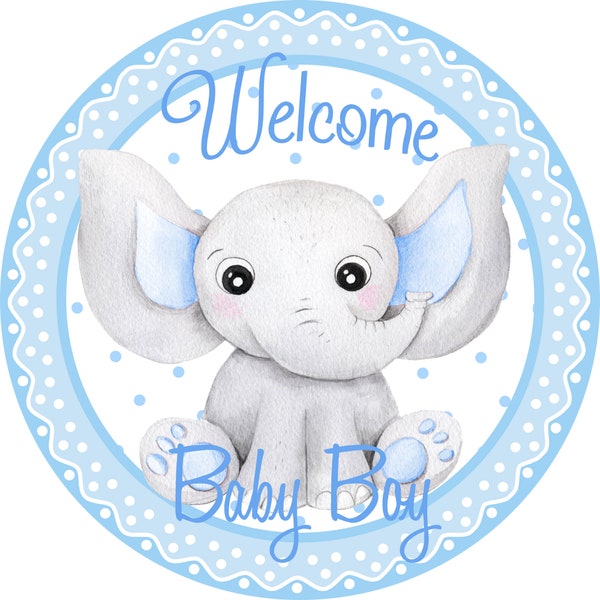 Welcome Baby Boy Wreath Sign, Signs for wreaths, Wreath Enhancements, Baby Wreath Signs