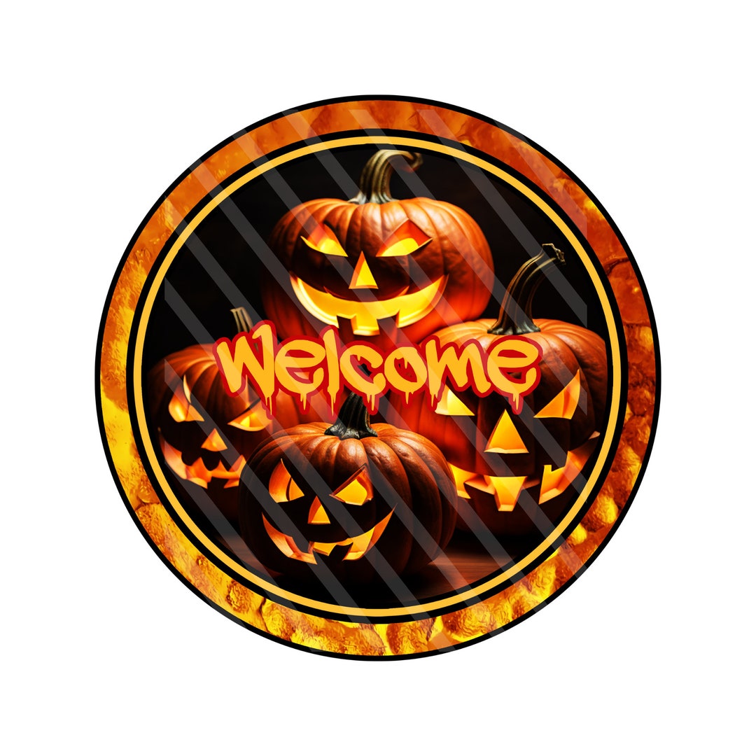 Jackolantern Halloween Wreath Sign, Signs for Wreaths, Wreath