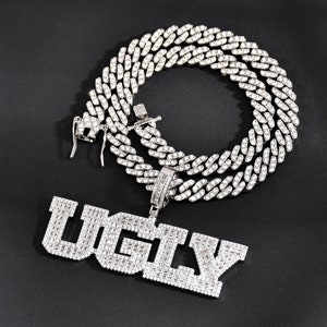 Collar con letras heladas de combinación personalizada, collar con colgante con nombre personalizado, joyería de fiesta brillante, regalo de cumpleaños, regalos de Navidad