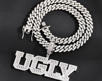 Custom Combination Icy Letters Necklace, Personalized Name Pendant Necklace, Bling-bling Party Jewelry, Birthday Gift, Christamas Gifts