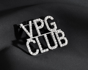 Custom Words Brooch Pins, Rhinestone Club Name Pins for Members, Personalized Letters/Numbers Lapel Pins, Hat Pins, Custom Jewelry Gifts