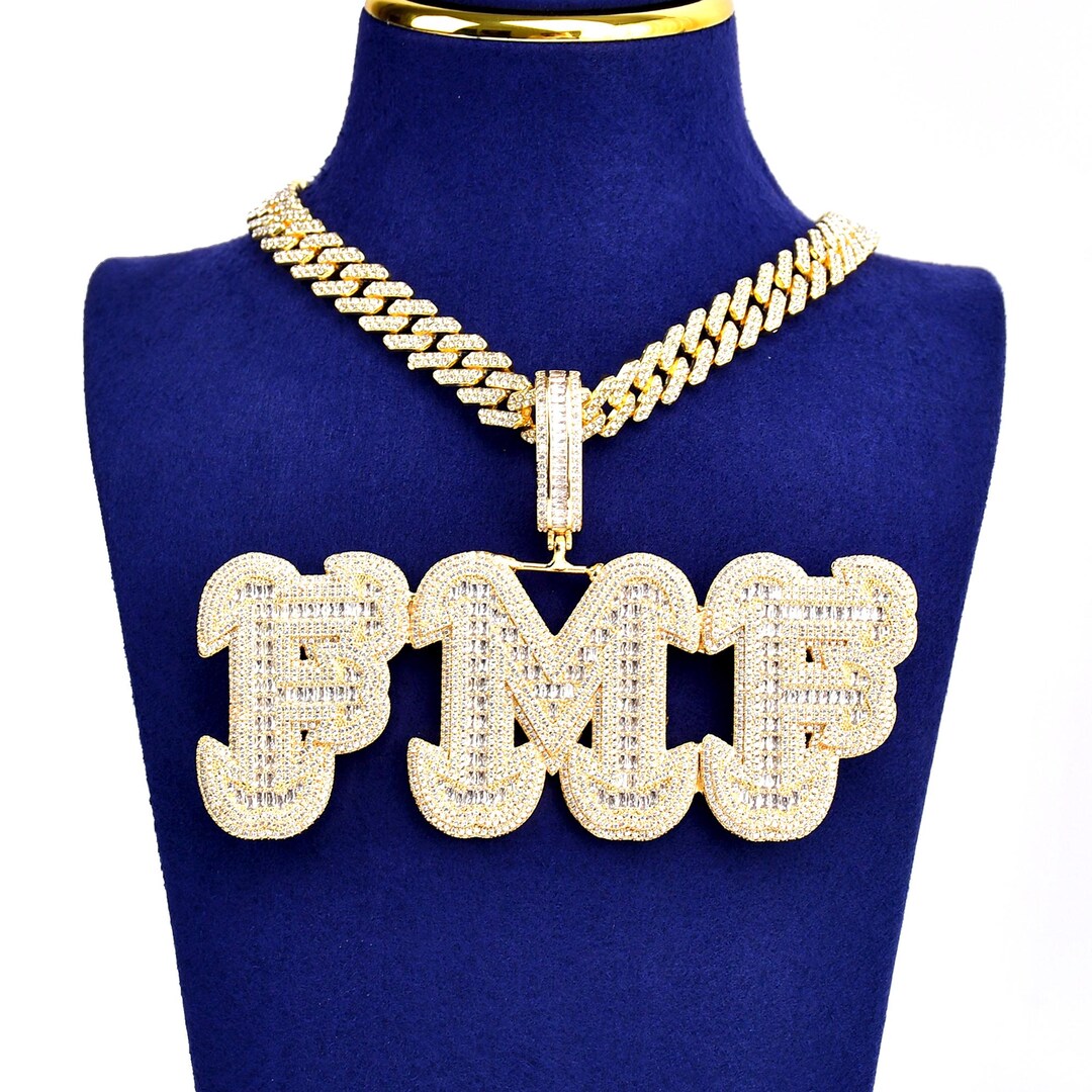 Rapper Chain Letters New Design of Baguette Letters Pendant With Cuban Chain, Custom Name ...