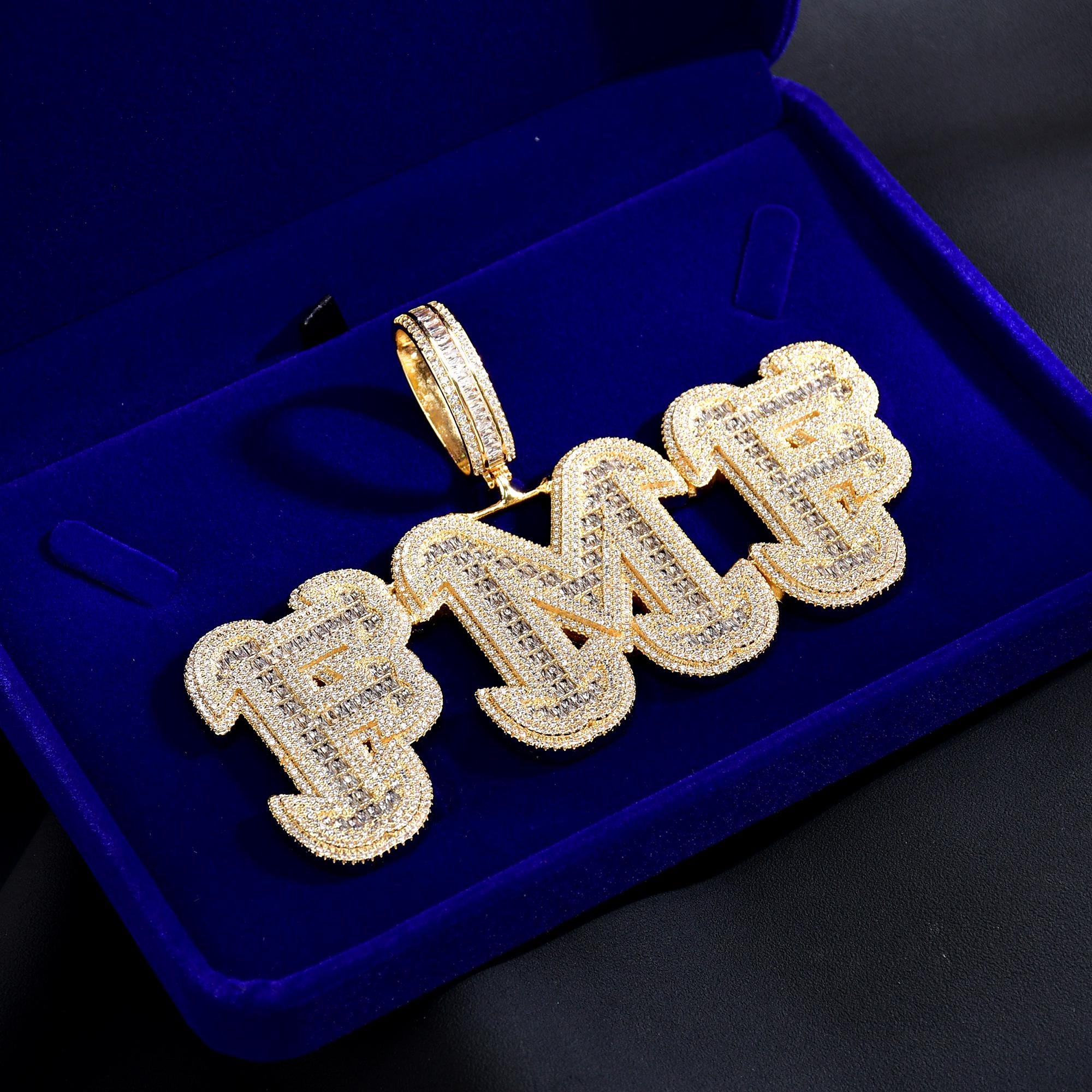 Rapper Chain Letters New Design of Baguette Letters Pendant With Cuban Chain, Custom Name ...