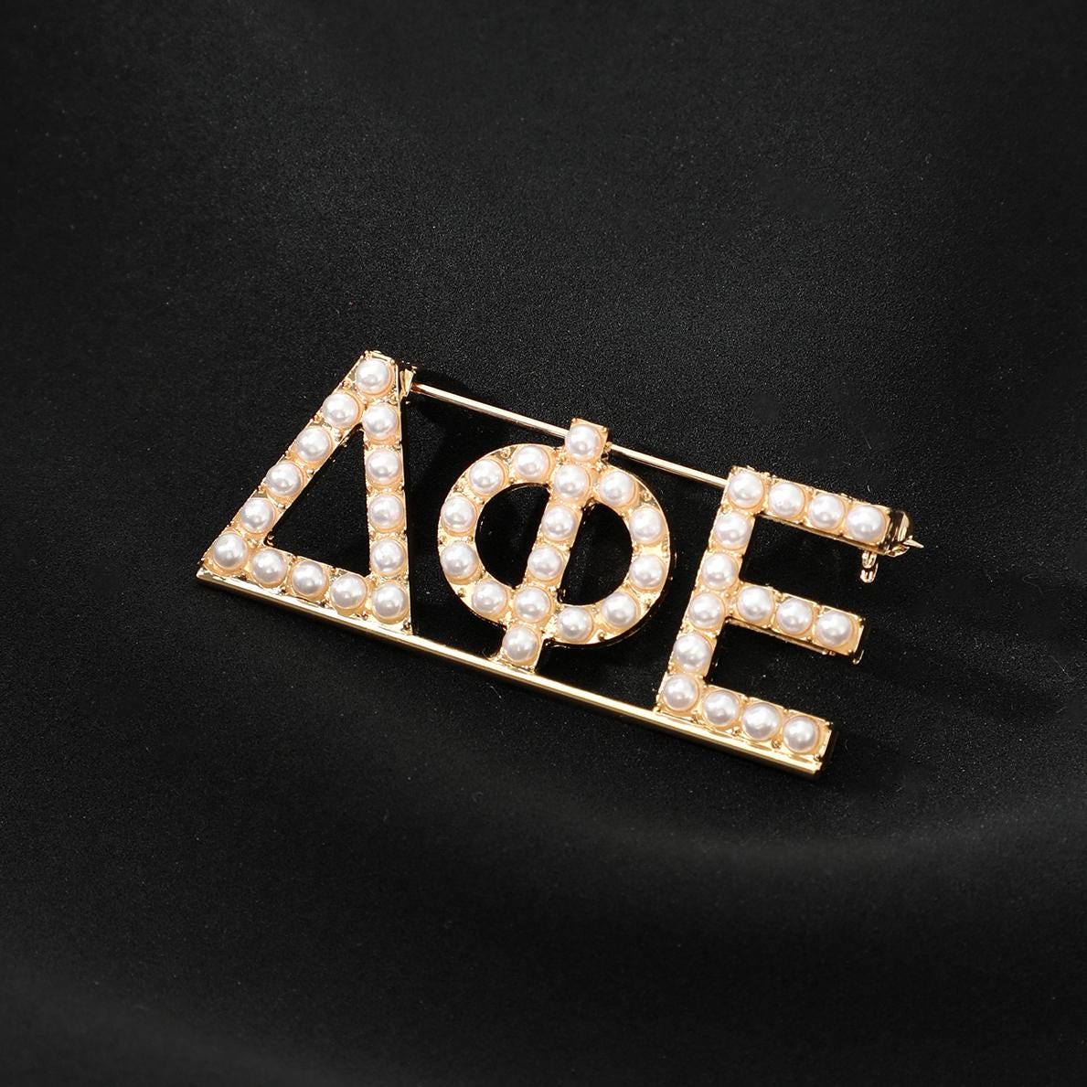 Pin Box Greek Chapter Personalized Pearl Brooch Pin, Custom Greek Letters Sorority ...