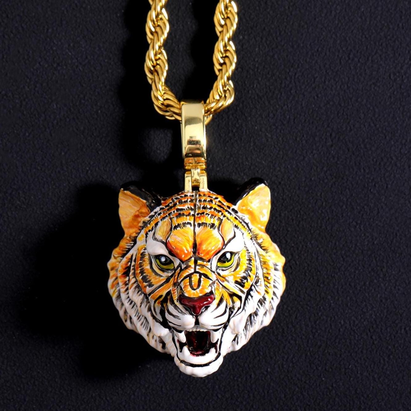アンティーク ビクトリア朝 18K ゴールド タイガークロー ペンダント