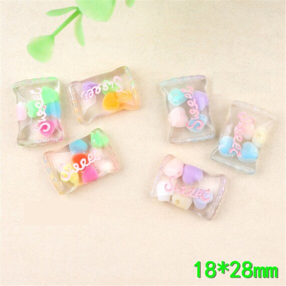10pcs Mini Resin Candy Charms Cute Candy Pendants Flat Back