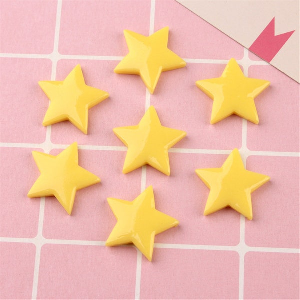 10pcs Resin Star Decoration Crafts Flatback Cabochon Embellishments For Scrapbooking Kawaii Cute Diy Accessories 25mm