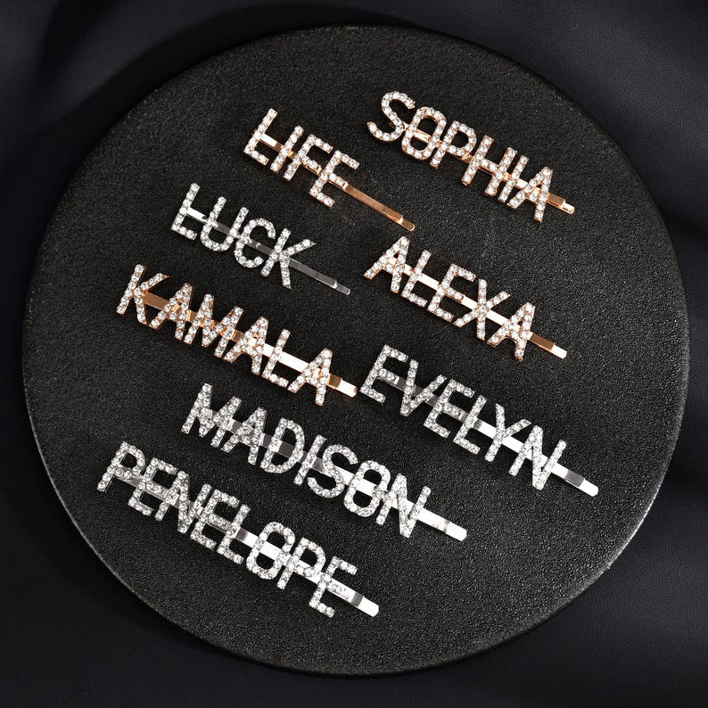 Names With Rhinestone Custom Letters/name Hair Clips, Hair Jewelry&accessories for Wedding ...