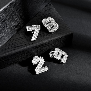 Bling Sport Number 0-9 Fitted Hat Pins, Personalized Varsity Number Hat Pin, Baseball Cap Pin, Personalized Member&#39;s Number Cap Pin Gift