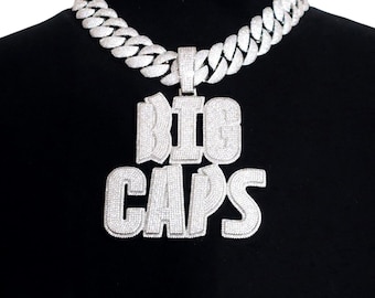 Iced Out Custom Double Layers Name Pendant Necklace: 24MM Cuban Link Chain, Hip Hop Jewelry, Men's Jewelry