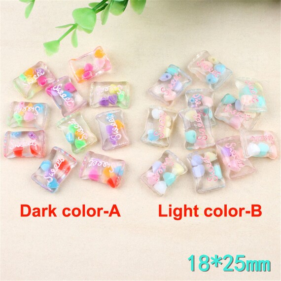 10pcs Cute Resin Candy Cabochon Charms Pendant For DIY Earring Keychain Necklace 10pcs Cute Resin Candy Cabochon Charms Pendant For DIY Earring Keychain Necklace