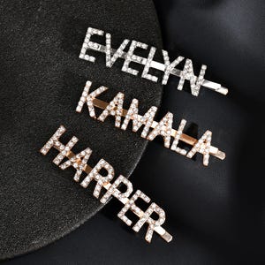 Handmade Crystal Name Hair Clip: Personalized Letter Hair Jewelry