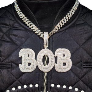 New Arrival Hot Popular Hip Hop Custom Big Letters Necklace, Iced Out Name Pendant Come with Cuban Chain, Personalised Men&Women&#39;s Jewelry