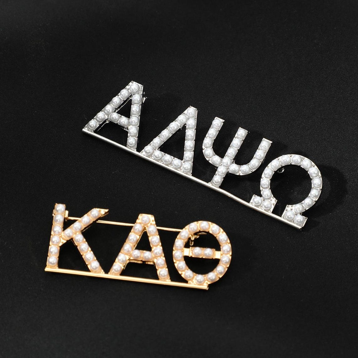 Pin Box Greek Chapter Personalized Pearl Brooch Pin, Custom Greek Letters Sorority ...