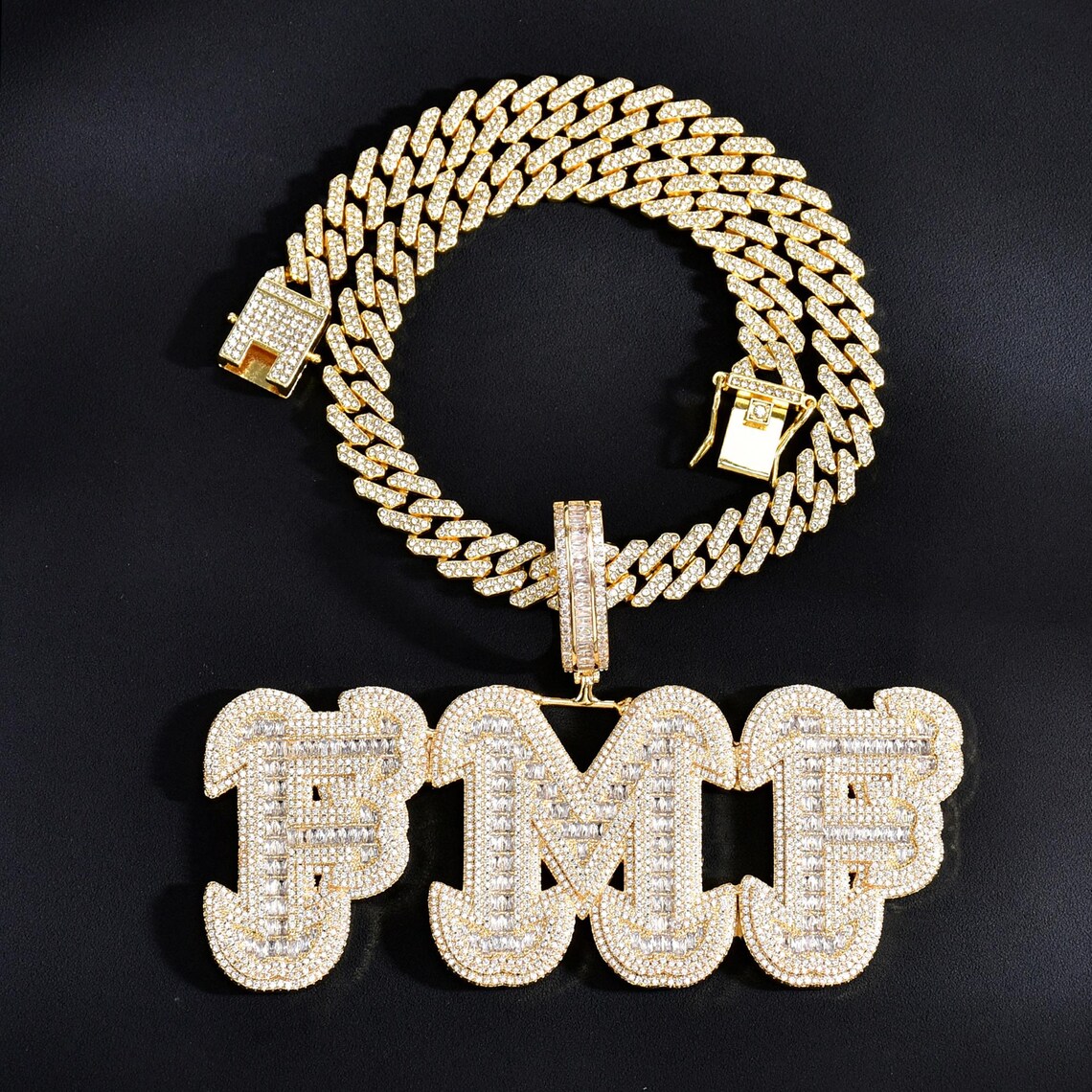 Rapper Chain Letters New Design of Baguette Letters Pendant With Cuban Chain, Custom Name ...