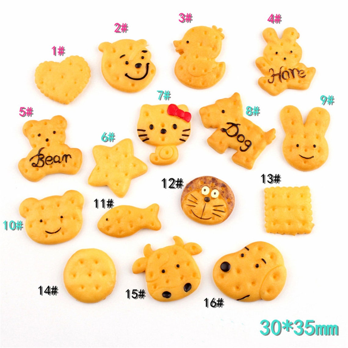 10 pezzi Assorted Animal Shape Biscuits Cookie Food Resin Etsy Italia