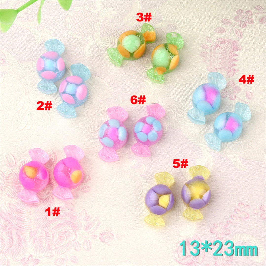 10pcs Cute Resin Candy Cabochon Charms Pendant For DIY Earring Keychain  Necklace