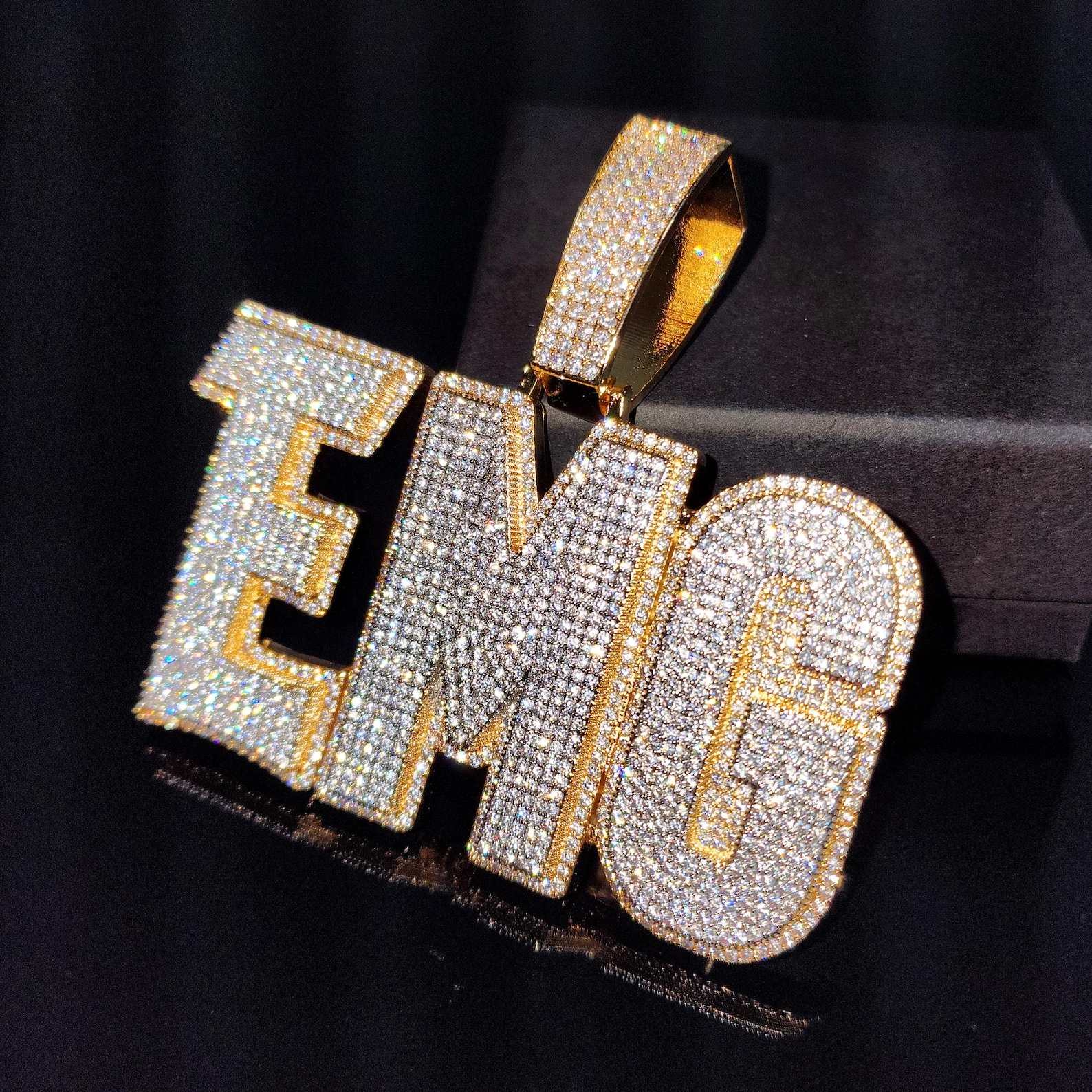 Personalized Name Pendant With Bling Cuban Link Chain, Custom Name ...