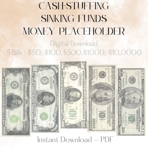 Platzhalter Geld | Für Bargeld Füllung Umschläge | Untergangskasse | Falsches Geld | Spar-Challenge | Druckbar | PDF | Sofortdownload